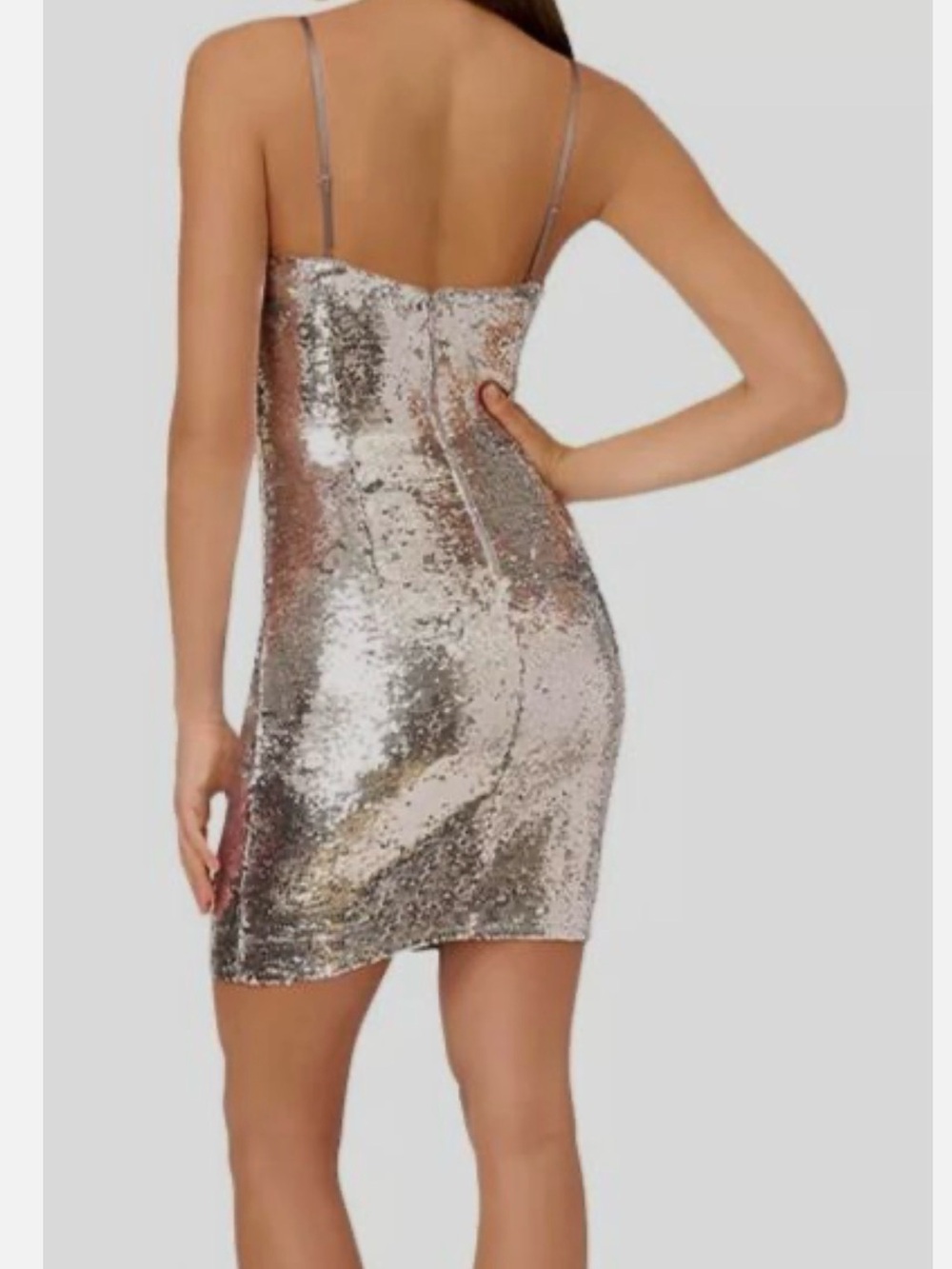 Liv Foster Sequin Slip Dress - Silver - Picture 2 of 12